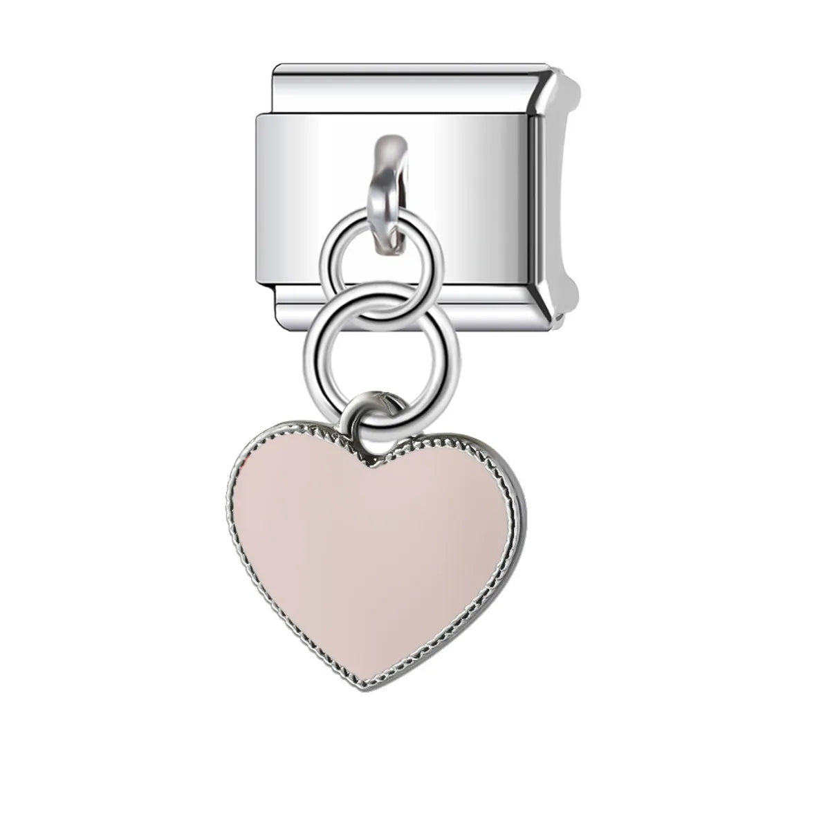 1 Piece 10*9mm Stainless Steel 202 Heart Shape Italian Charms