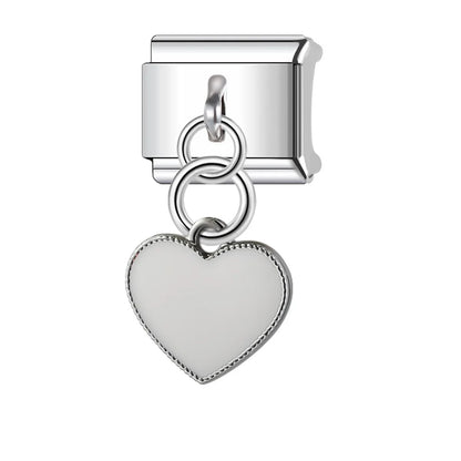 1 Piece 10*9mm Stainless Steel 202 Heart Shape Italian Charms