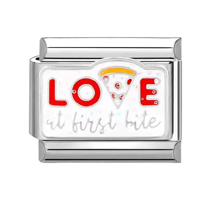 1 Piece 10*9mm Titanium Steel 18K Gold Plated Cartoon Letter Italian Charms