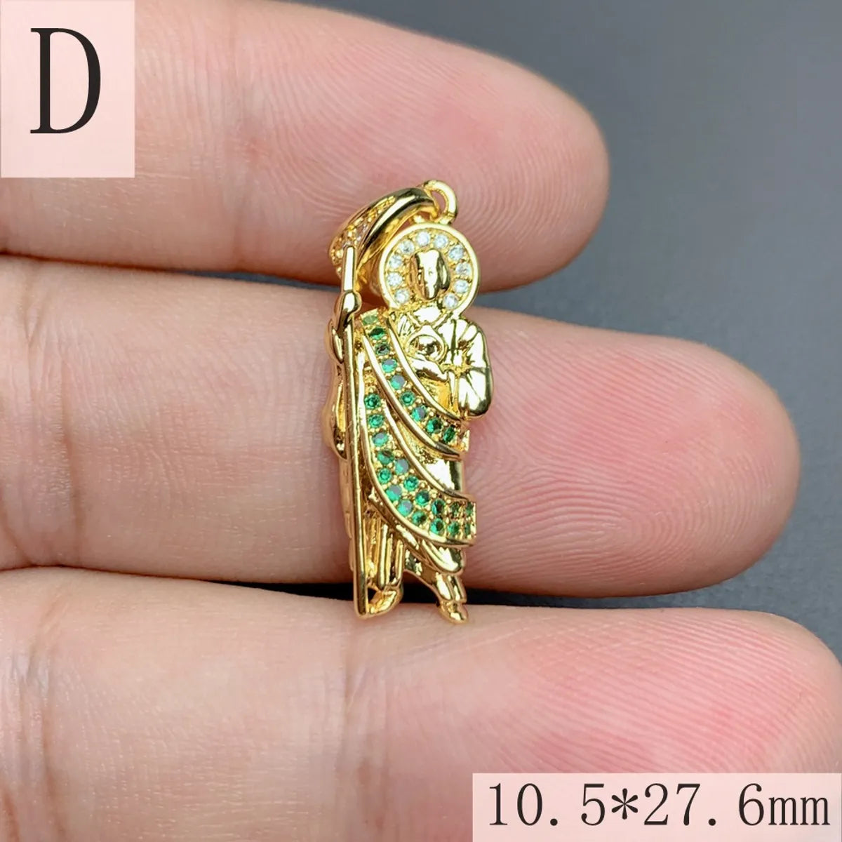 1 Piece 10.5*27.6mm 18.8*47.4mm 25*63.5mm Copper Zircon 18K Gold Plated Human Geometric Pendant