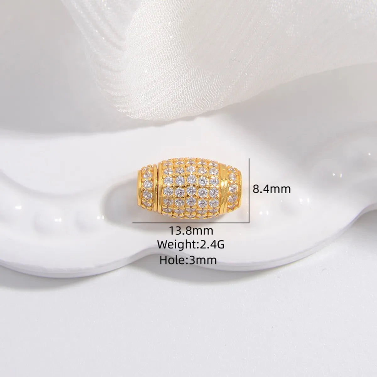 1 Piece 10.5*6mm 13.8*8.4mm 15.3*8mm Sterling Silver Zircon 22K Gold Plated Rhodium Plated Round Oval Jewelry Buckle