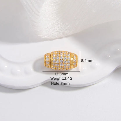 1 Piece 10.5*6mm 13.8*8.4mm 15.3*8mm Sterling Silver Zircon 22K Gold Plated Rhodium Plated Round Oval Jewelry Buckle