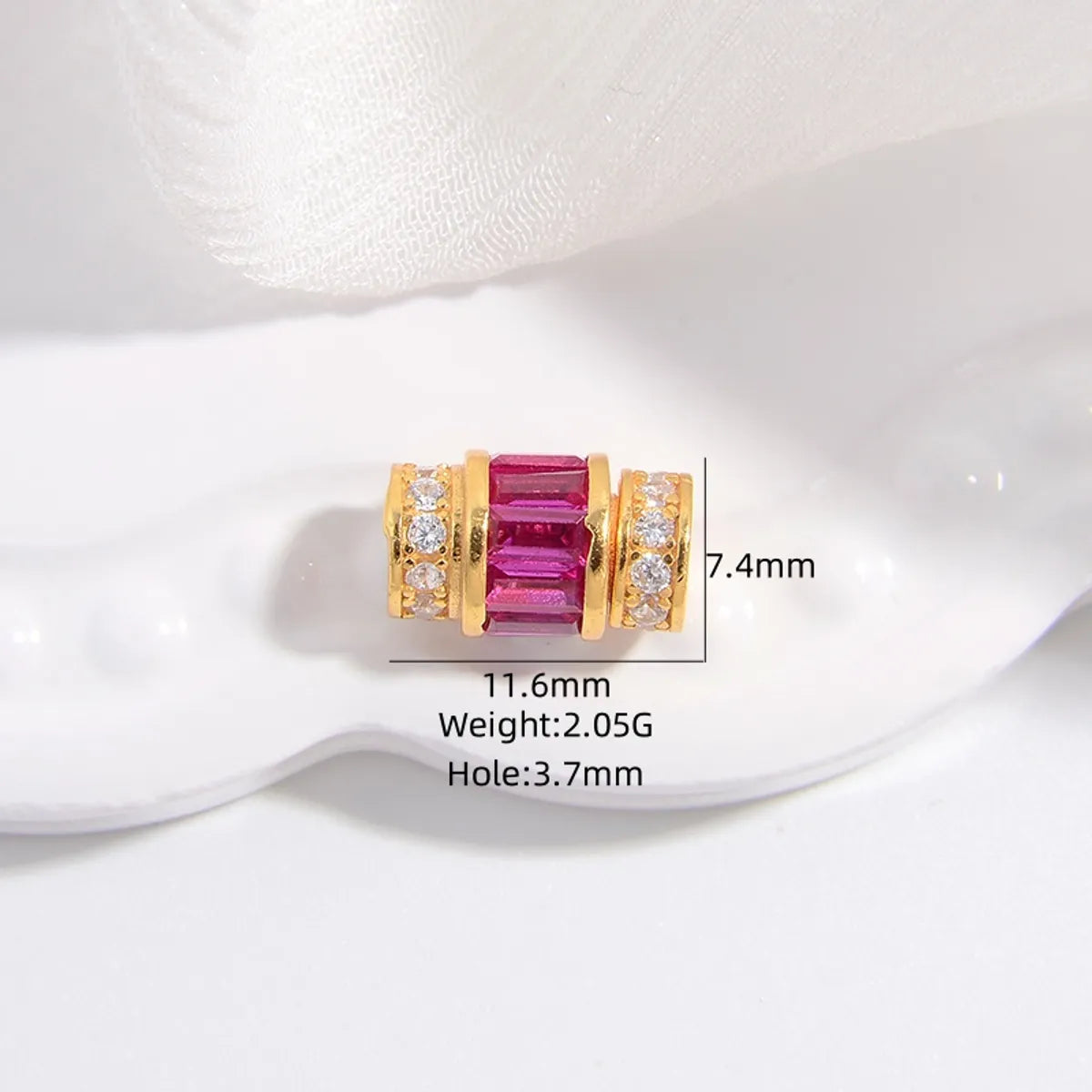 1 Piece 10.5*6mm 13.8*8.4mm 15.3*8mm Sterling Silver Zircon 22K Gold Plated Rhodium Plated Round Oval Jewelry Buckle