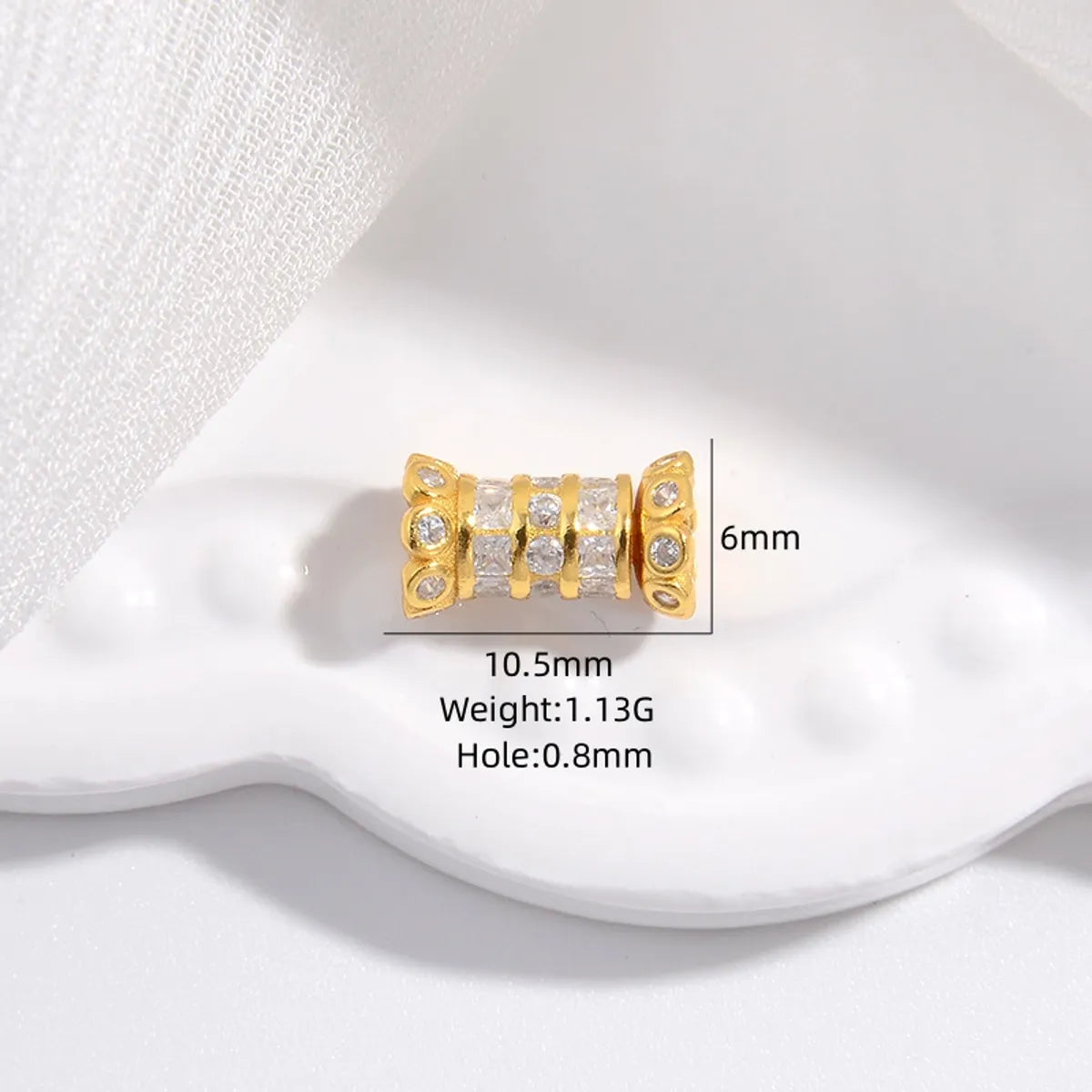 1 Piece 10.5*6mm 13.8*8.4mm 15.3*8mm Sterling Silver Zircon 22K Gold Plated Rhodium Plated Round Oval Jewelry Buckle