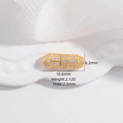 1 Piece 10.5*6mm 13.8*8.4mm 15.3*8mm Sterling Silver Zircon 22K Gold Plated Rhodium Plated Round Oval Jewelry Buckle