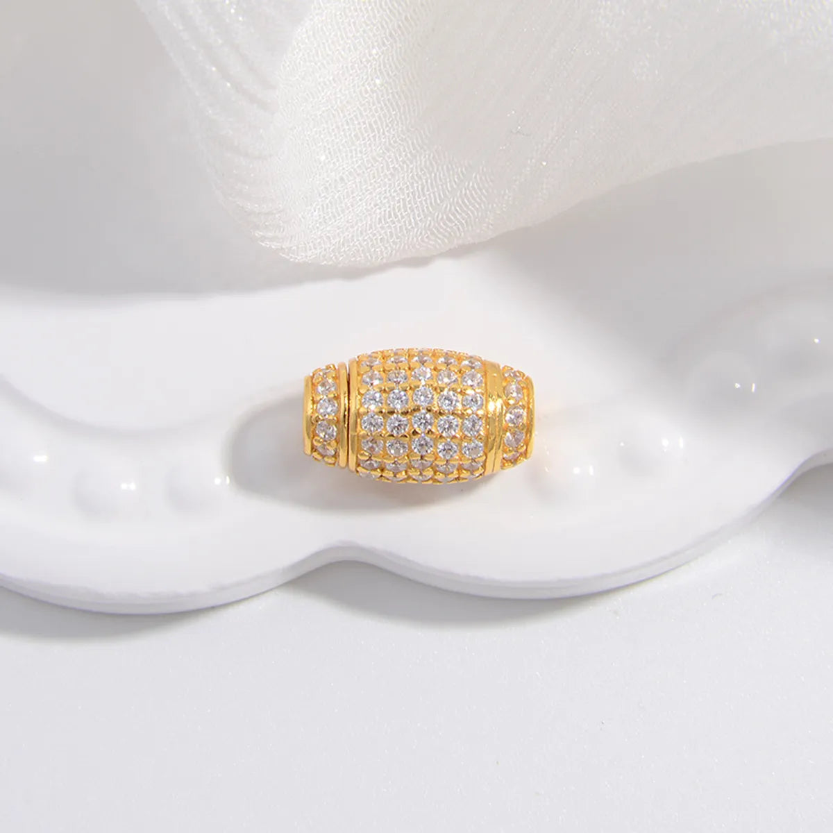 1 Piece 10.5*6mm 13.8*8.4mm 15.3*8mm Sterling Silver Zircon 22K Gold Plated Rhodium Plated Round Oval Jewelry Buckle