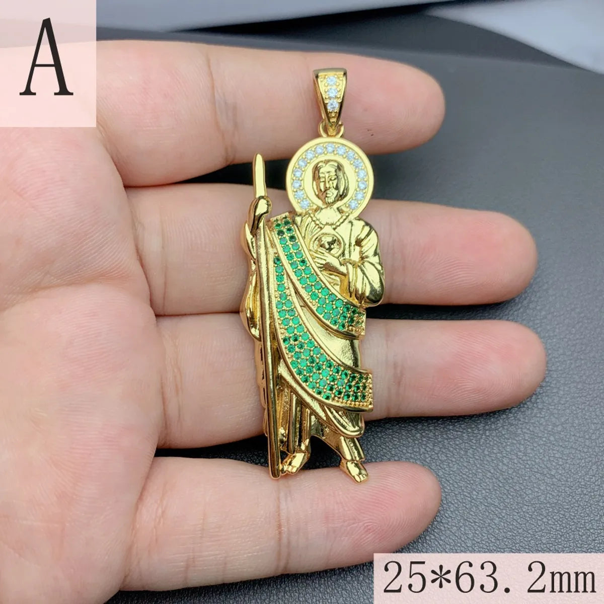 1 Piece 10.5*27.6mm 18.8*47.4mm 25*63.5mm Copper Zircon 18K Gold Plated Human Geometric Pendant