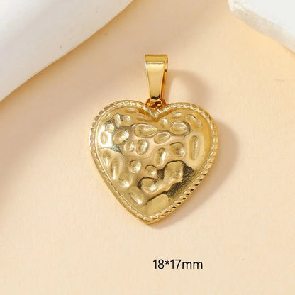 1 Piece 11*11mm 15*15mm 22*21mm 304 Stainless Steel Leaves Heart Shape Polished Pendant