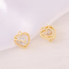 1 Piece 11*13mm Copper Zircon 18K Gold Plated Heart Shape Polished Pendant