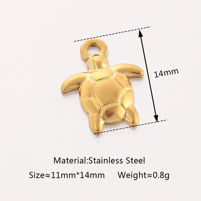 1 Piece 11*1mm 304 Stainless Steel Tortoise Pendant