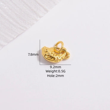 1 Piece 11.5*7.2mm Sterling Silver 18K Gold Plated Petal Lotus Carp Pendant