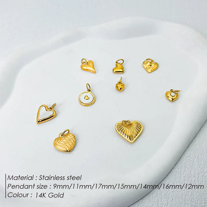 1 Piece 11mm Hollow Ball 17mm Diameter 9mm 304 Stainless Steel Shell 14K Gold Plated Heart Shape Pendant