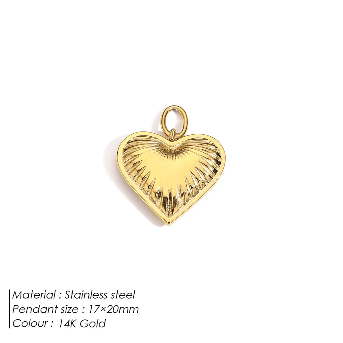 1 Piece 11mm Hollow Ball 17mm Diameter 9mm 304 Stainless Steel Shell 14K Gold Plated Heart Shape Pendant