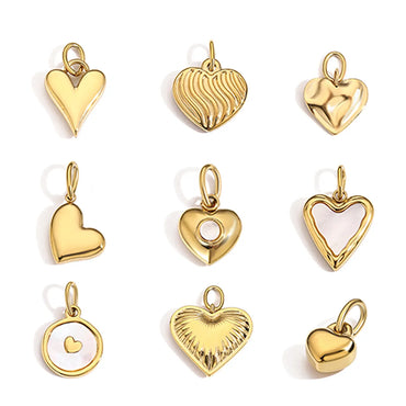 1 Piece 11mm Hollow Ball 17mm Diameter 9mm 304 Stainless Steel Shell 14K Gold Plated Heart Shape Pendant