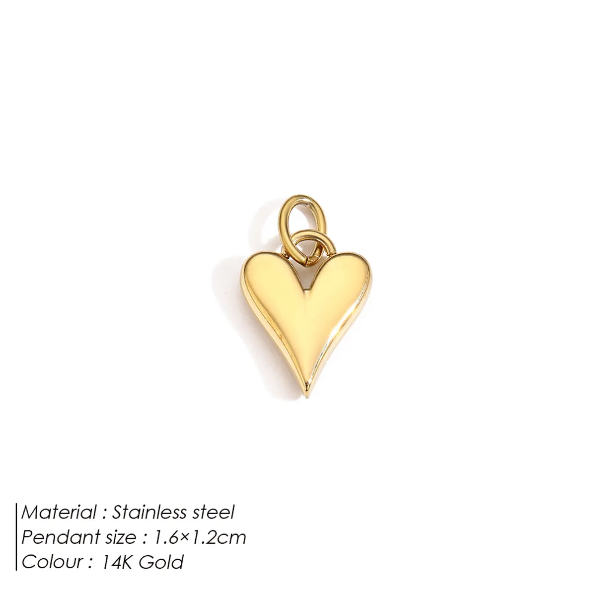 1 Piece 11mm Hollow Ball 17mm Diameter 9mm 304 Stainless Steel Shell 14K Gold Plated Heart Shape Pendant