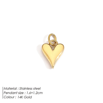 1 Piece 11mm Hollow Ball 17mm Diameter 9mm 304 Stainless Steel Shell 14K Gold Plated Heart Shape Pendant