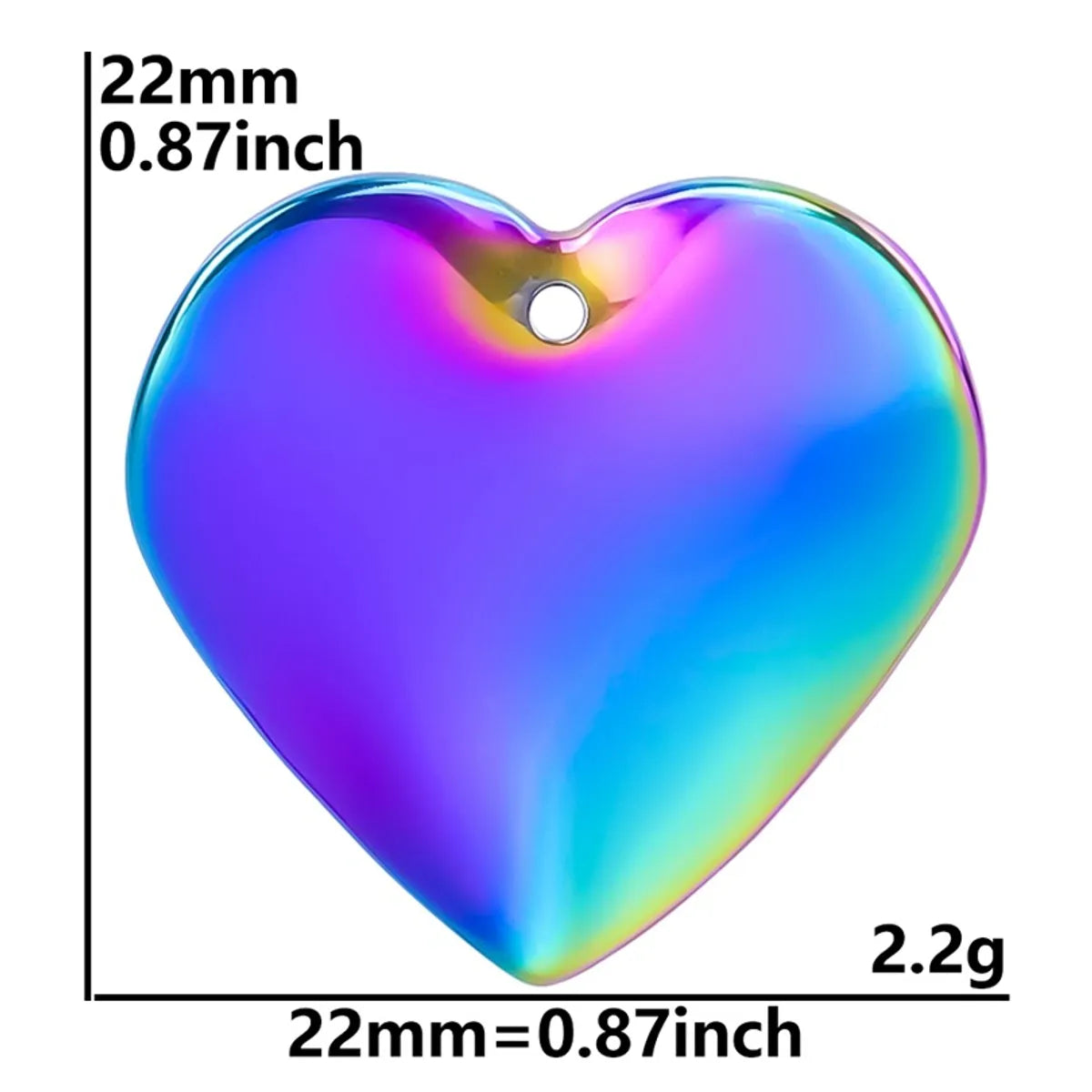 1 Piece 12*12mm 32*18mm 201 Stainless Steel 18K Gold Plated Round Heart Shape Pendant