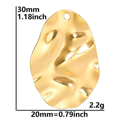 1 Piece 12*12mm 32*18mm 201 Stainless Steel 18K Gold Plated Round Heart Shape Pendant