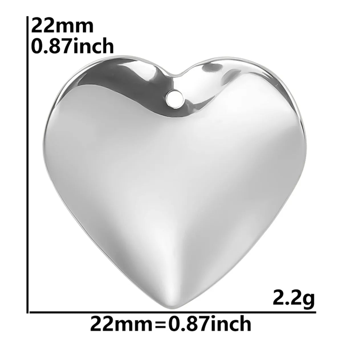 1 Piece 12*12mm 32*18mm 201 Stainless Steel 18K Gold Plated Round Heart Shape Pendant