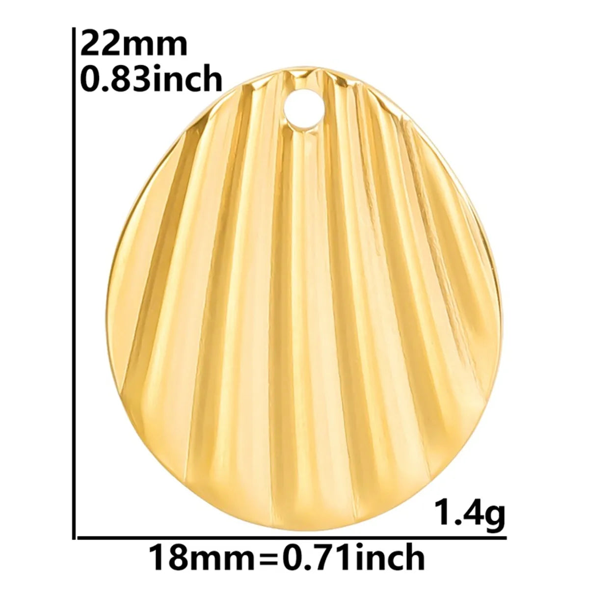 1 Piece 12*12mm 32*18mm 201 Stainless Steel 18K Gold Plated Round Heart Shape Pendant