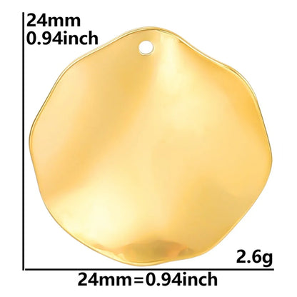 1 Piece 12*12mm 32*18mm 201 Stainless Steel 18K Gold Plated Round Heart Shape Pendant