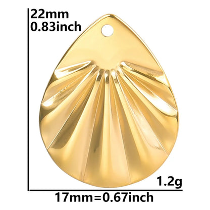 1 Piece 12*12mm 32*18mm 201 Stainless Steel 18K Gold Plated Round Heart Shape Pendant