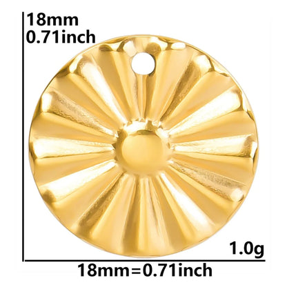 1 Piece 12*12mm 32*18mm 201 Stainless Steel 18K Gold Plated Round Heart Shape Pendant