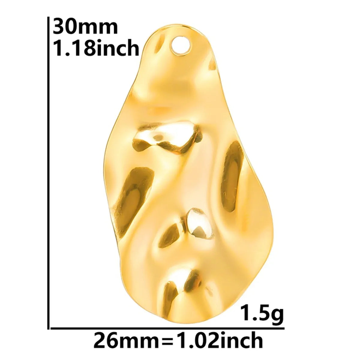 1 Piece 12*12mm 32*18mm 201 Stainless Steel 18K Gold Plated Round Heart Shape Pendant