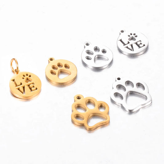 1 Piece 12 * 14mm 12*19mm 15*17mm Stainless Steel Animal Letter Pendant