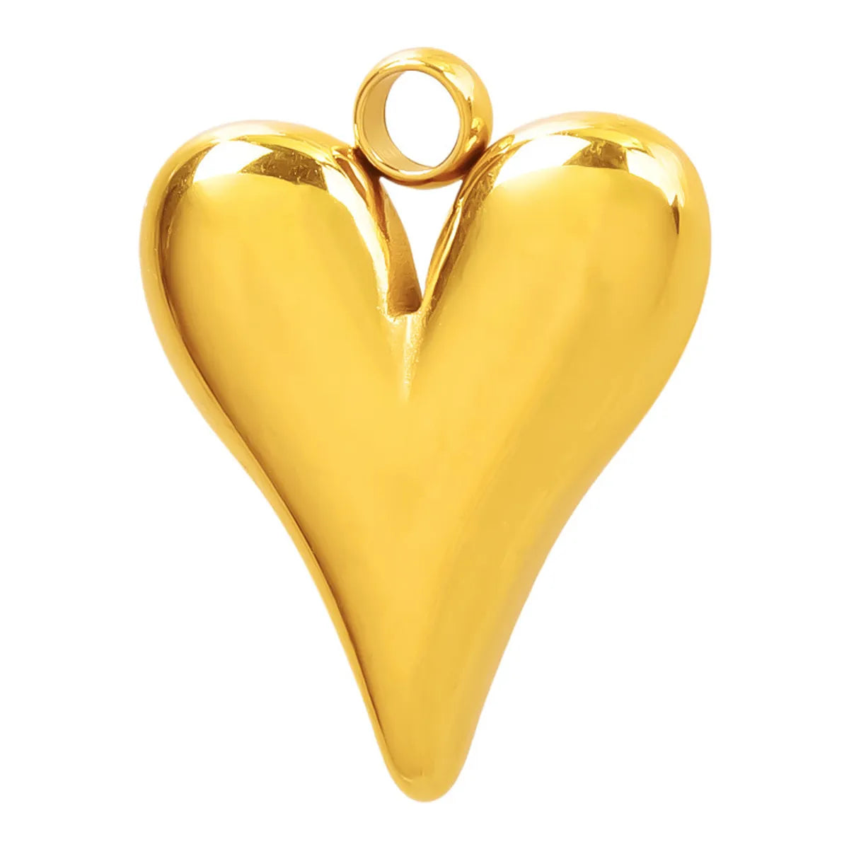 1 Piece 12 * 15mm Hole 2~2.9mm 304 Stainless Steel 18K Gold Plated Heart Shape Polished Pendant