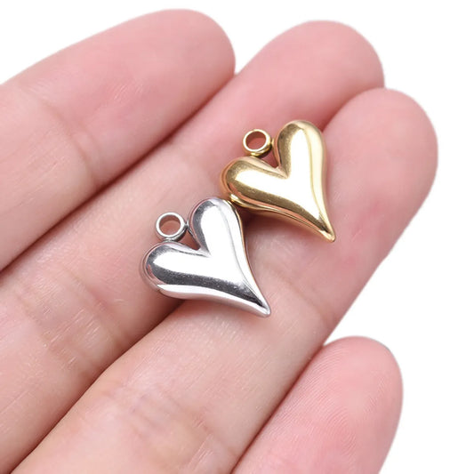 1 Piece 12 * 15mm Hole 2~2.9mm 304 Stainless Steel 18K Gold Plated Heart Shape Polished Pendant