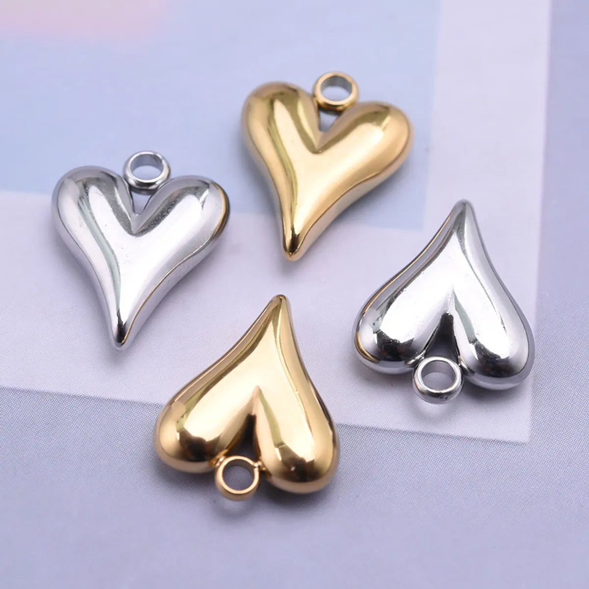 1 Piece 12 * 15mm Hole 2~2.9mm 304 Stainless Steel 18K Gold Plated Heart Shape Polished Pendant