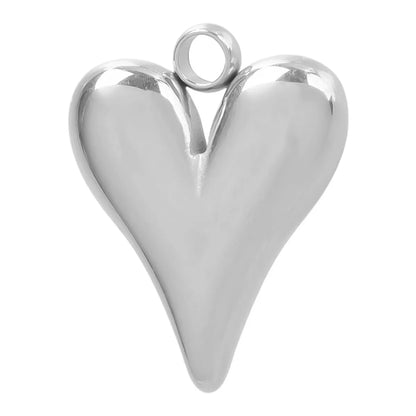 1 Piece 12 * 15mm Hole 2~2.9mm 304 Stainless Steel 18K Gold Plated Heart Shape Polished Pendant