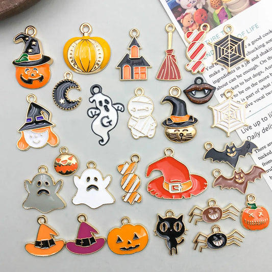 27 Models Per Model 1, 27/Pack 12*16mm 15 * 19mm 16*24mm Zinc Alloy Pumpkin Cat Candy Pendant