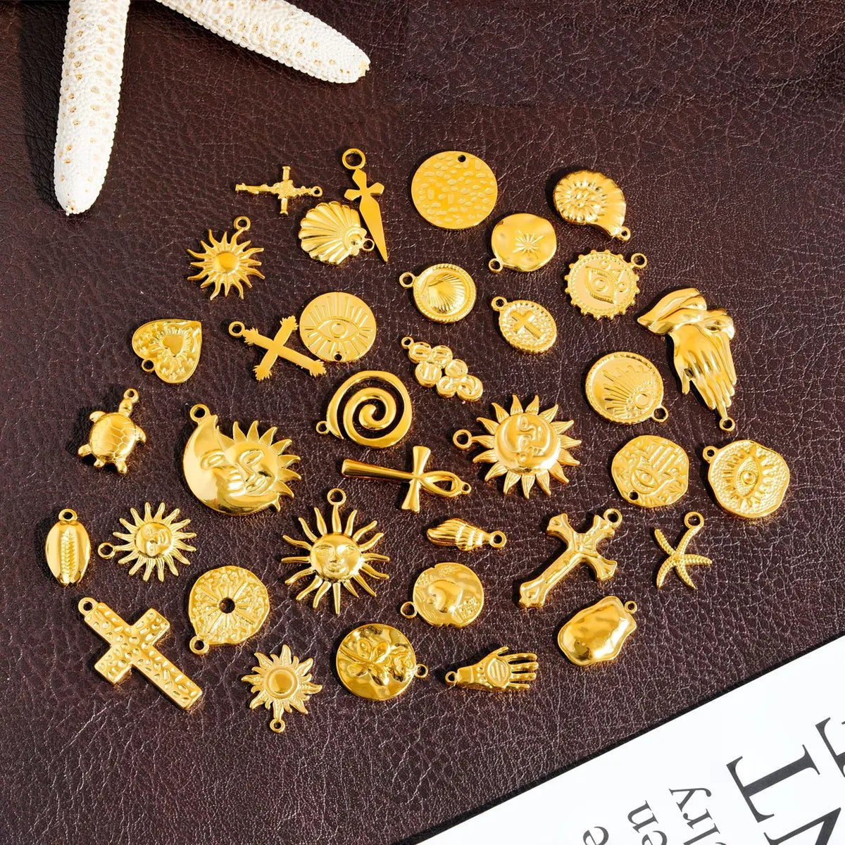 1 Piece 12.6*17.8mm 19.6mm 21.5*10.2mm 304 Stainless Steel Animal Sun Solid Color Pendant