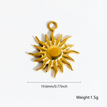 1 Piece 12.6*17.8mm 19.6mm 21.5*10.2mm 304 Stainless Steel Animal Sun Solid Color Pendant