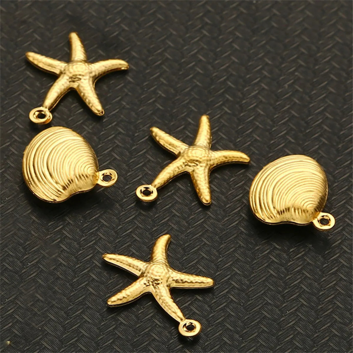 1 Piece 12mm 19mm 304 Stainless Steel Scallop Starfish Pendant