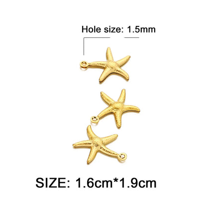 1 Piece 12mm 19mm 304 Stainless Steel Scallop Starfish Pendant