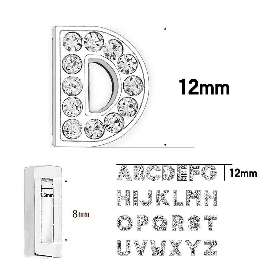 1 Piece 12mm Alloy Diamond Letter Pendant