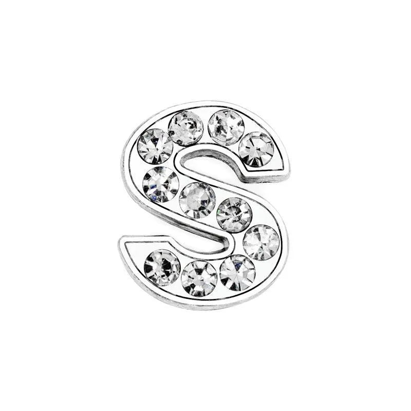 1 Piece 12mm Alloy Diamond Letter Pendant