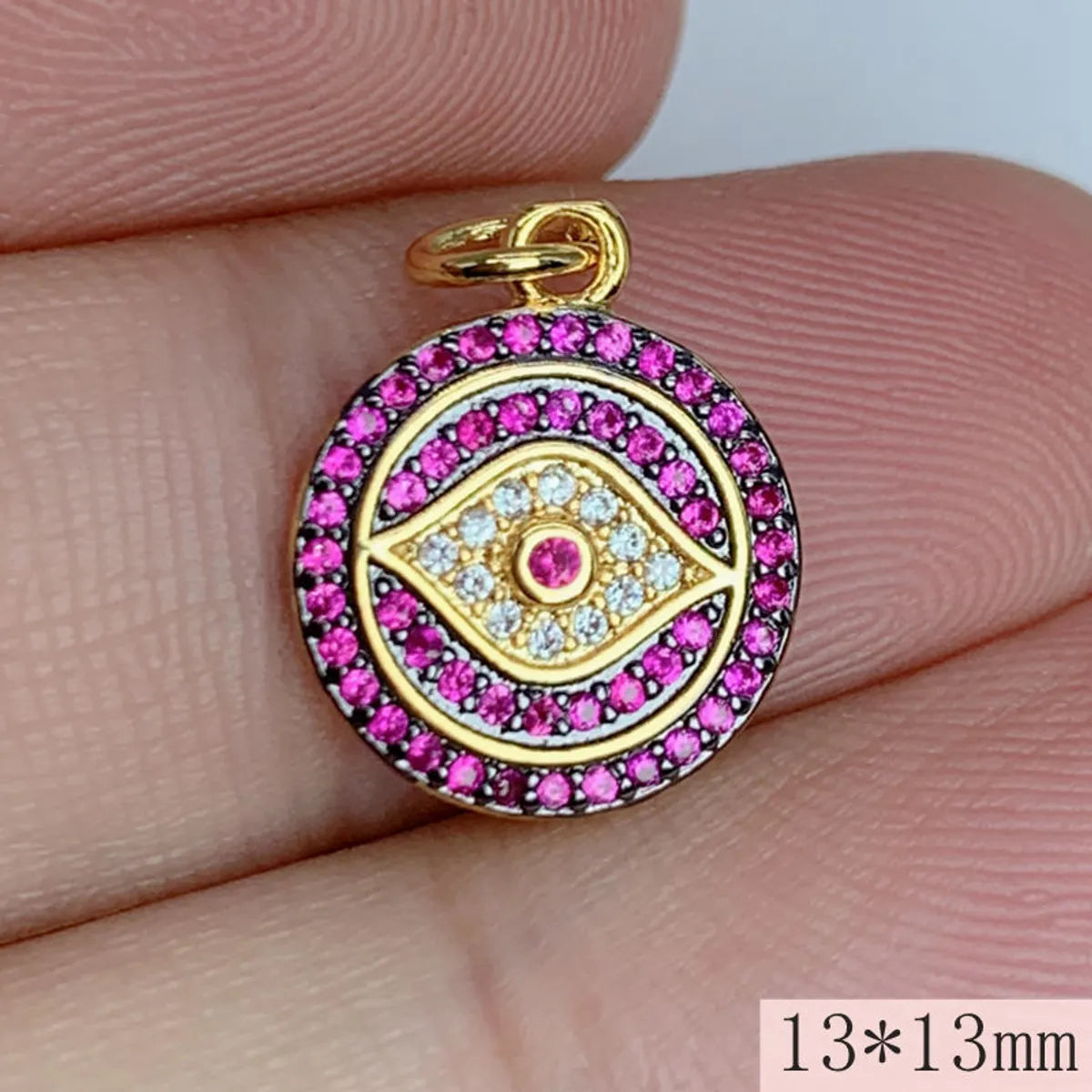 1 Piece 13*13mm Copper Zircon Devil'S Eye Pendant