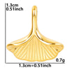 1 Piece 13*13mm Hole 2~2.9mm 304 Stainless Steel 18K Gold Plated Ginkgo Leaf Pendant