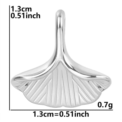 1 Piece 13*13mm Hole 2~2.9mm 304 Stainless Steel 18K Gold Plated Ginkgo Leaf Pendant