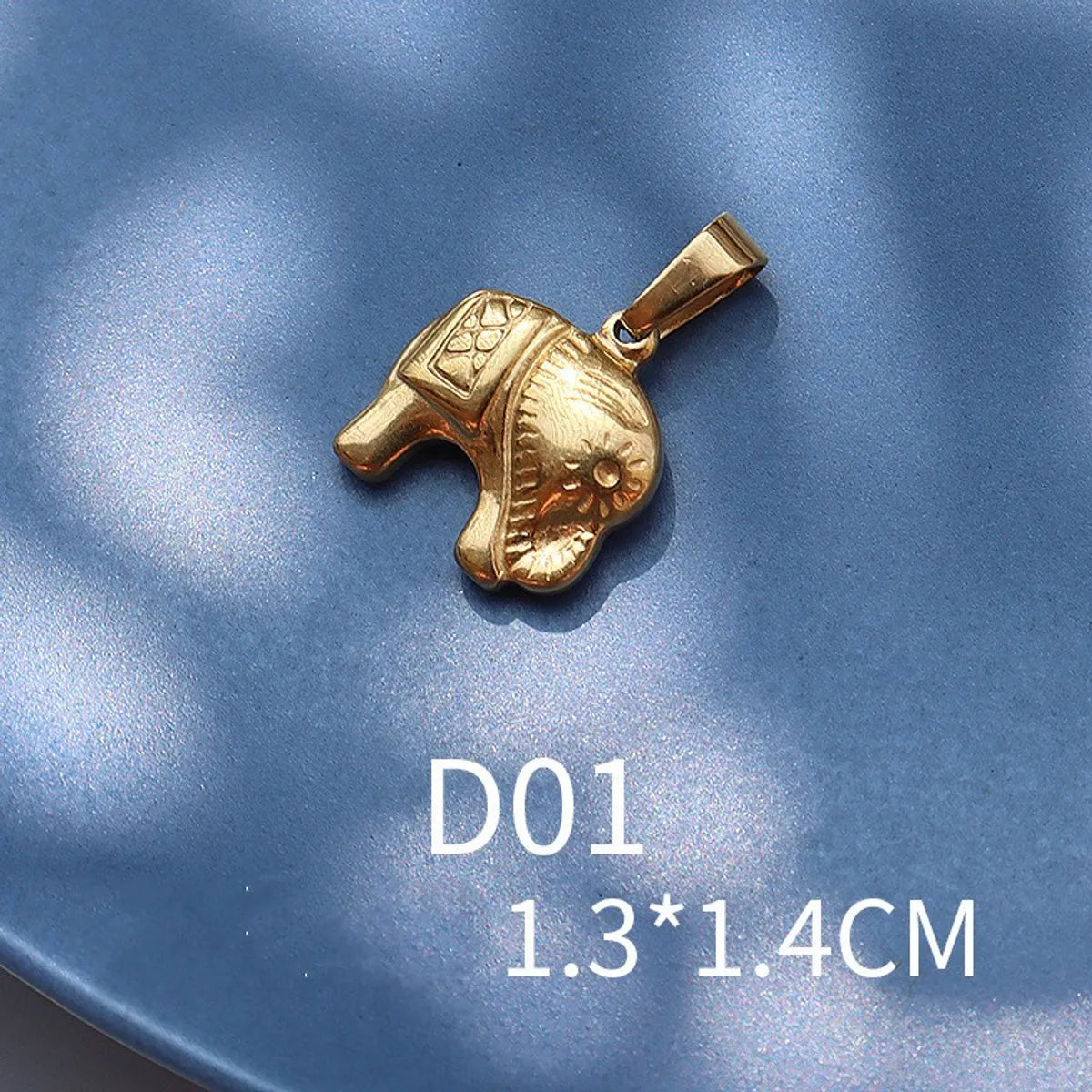 1 Piece 13 * 14mm 15 * 21mm 9 * 17mm Titanium Steel 18K Gold Plated Tiger Elephant Bird Polished Pendant