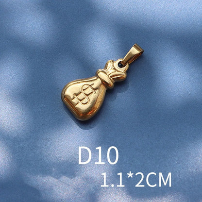 1 Piece 13 * 14mm 15 * 21mm 9 * 17mm Titanium Steel 18K Gold Plated Tiger Elephant Bird Polished Pendant