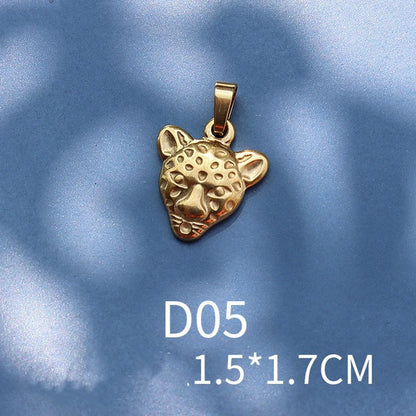 1 Piece 13 * 14mm 15 * 21mm 9 * 17mm Titanium Steel 18K Gold Plated Tiger Elephant Bird Polished Pendant