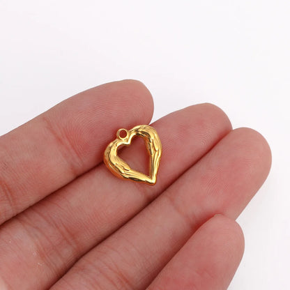 1 Piece 13 * 14mm 304 Stainless Steel Heart Shape Pendant