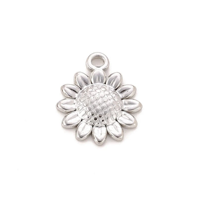 1 Piece 13 * 15mm 304 Stainless Steel Flower Pendant