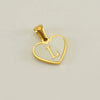 1 Piece 13*16mm Stainless Steel Shell Letter Heart Shape Polished Pendant