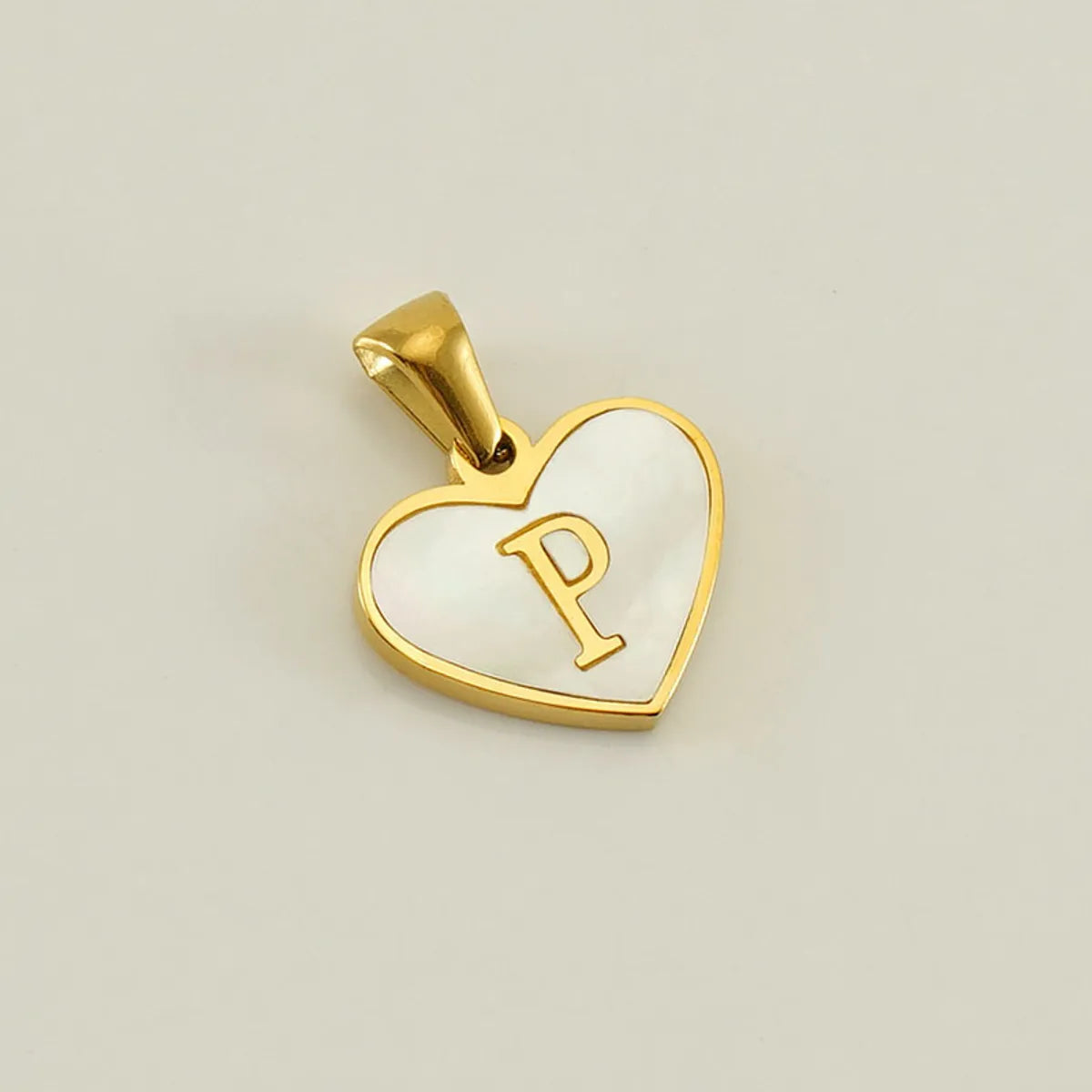 1 Piece 13*16mm Stainless Steel Shell Letter Heart Shape Polished Pendant